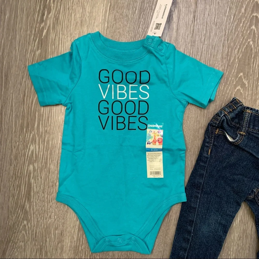 OshKosh B’gosh & Garanimals Baby Boy Jeans and Shirt Combo‎ Size 3-6 Months NWT